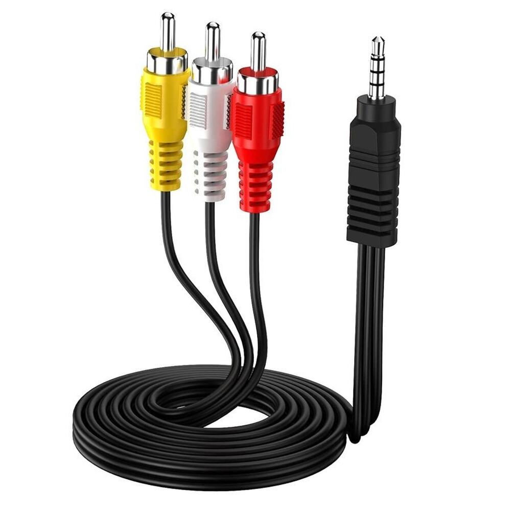 3.5Mm to RCA Camcorder Handycam AV Audio Video Output Cable, 1/8" TRRS to 3 RCA